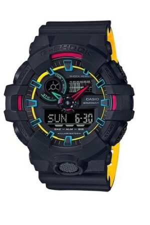 G-Shock Analog Digital Yellow Black Color Belt Men's Watch For Man With Multi Color Dial Gift Watch GA-700SE