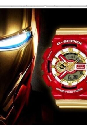 G-Shock Jam Tangan Iron Man Edition Watch Dual Time Robber Strap Watch For Men -Unisex Fancy look premium quality GA-110CS-4ADR