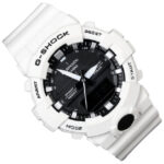 G-Shock Mid-Size Analog Digital 200M Super illuminator Watch GA-800SC-7A Black Dial White Strap