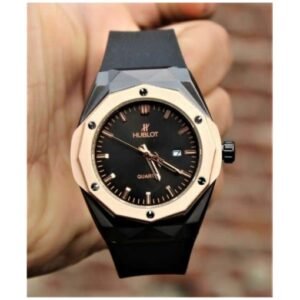 Hublot Gold Case Black Dial Mens Watch Big Bang Fusion Leather Watch For Man Hb-Gb-002