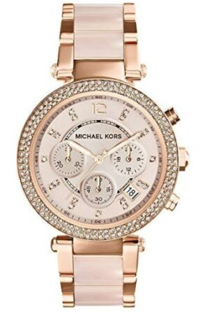 Michael kors Rose Gold Dial Women's Watch For Girl Or Woman Mk5896 Two-Tone Strap Best Gift Watch