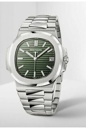 Patek Philippe Nautilus Mad Watch Quartz Movement Green Dial Dated Watch For Men's-Best Men's Collection PP-1728