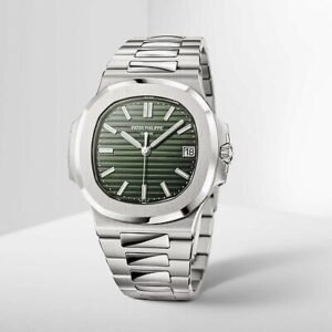 Patek Philippe Nautilus Mad Watch Quartz Movement Green Dial Dated Watch For Men's-Best Men's Collection PP-1728