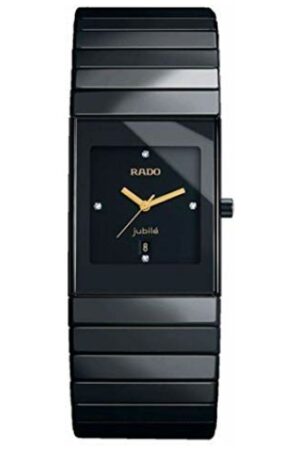 Rado Black Watch Luxury Centrix RD CERAMIC SQUARE Analogue Black Dial Ceramic Men's Watch Square