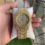 Rolex Analog Diamond Set Gold Watch Royal Stainless Steel RLX-8082