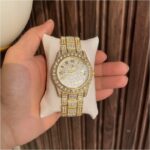 Rolex Analog Diamond Set Gold Watch Royal Stainless Steel RLX-8082