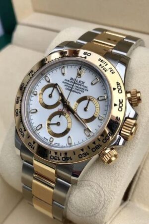 Rolex Chronograph Two-Tone Men's Watch For Man White Color Dial Date Gift Watch RLX-SG-QTZ