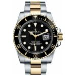 ROLEX Submariner Quartz Silver Gold Dial Metal Mens Watch for Man Dual Tone 116613LN Gift