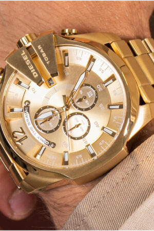 Stylish Diesel Mega Chief Chronograph Full Gold Men's Watch For Man Dz4360 Gift