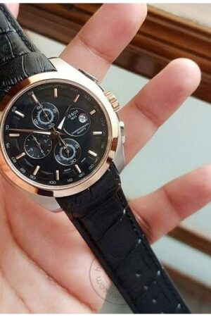 Stylish Tissot Leather Chronograph Men's Watch Black Leather Formal Casual