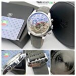 Tag heuer CR7 Diagno Grey Chronograph Multi Dial Leather Mens TAG-CAR2110-SILVER Watch for Man - Gift