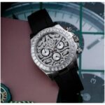 Trendy Rolex Chronograph Daytona Eye Of The Tiger Chronograph Quartz Silver Dial Chronometer Diamond Men's Watch TIGER-116589