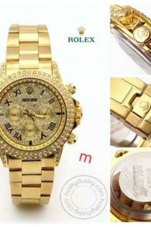 Trendy Rolex Diamond Luxury Men's Watch for Man RLX-ZOOM Quartz Gold Watch