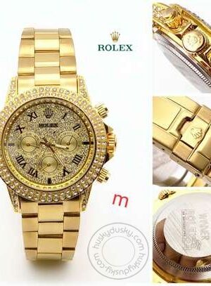 Trendy Rolex Diamond Luxury Men's Watch for Man RLX-ZOOM Quartz Gold Watch