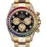 Trendy Rolex Watch Rainbow Diamond Gold Metal Mens Watch for Man RLX-Rainbow