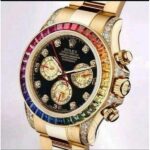 Trendy Rolex Watch Rainbow Diamond Gold Metal Mens Watch for Man RLX-Rainbow