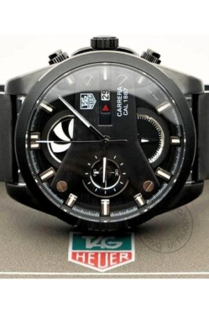 Trendy Tagheuer GRAND CARRERA Black Chronograph Multi Dial Stainless Steel Men's Watch